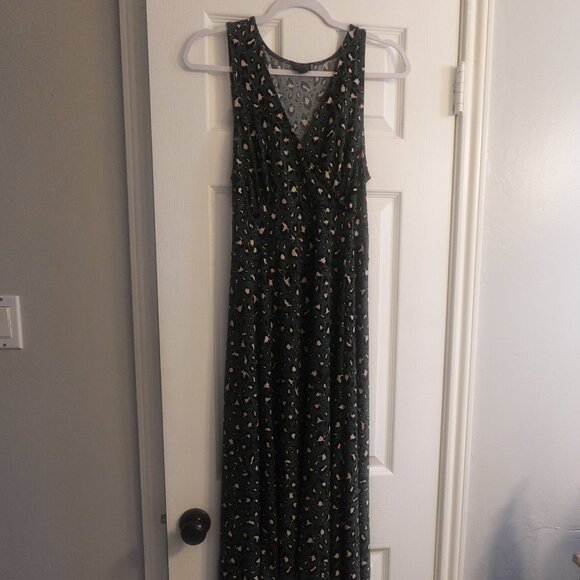 Torrid Green Black Beige Cheetah Print Sleeveless Faux Wrap Dress 00 (Sz 10/M-L) - Picture 1 of 6